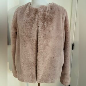 Divided H&M  Light Pink Faux Fur Jacket Size Small